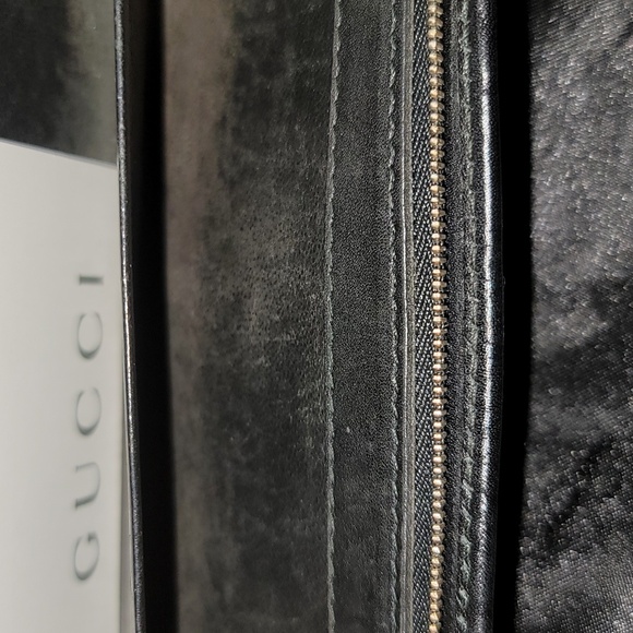 Gucci GG logo long black GG bifold zippy wallet - Picture 7 of 8